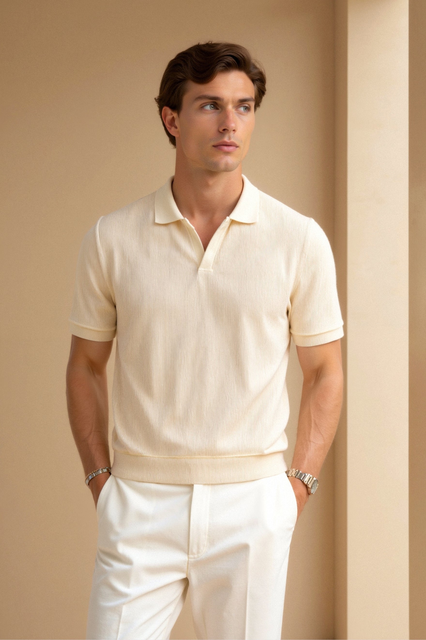 NOBA Woolen Structure Polo T-Shirt